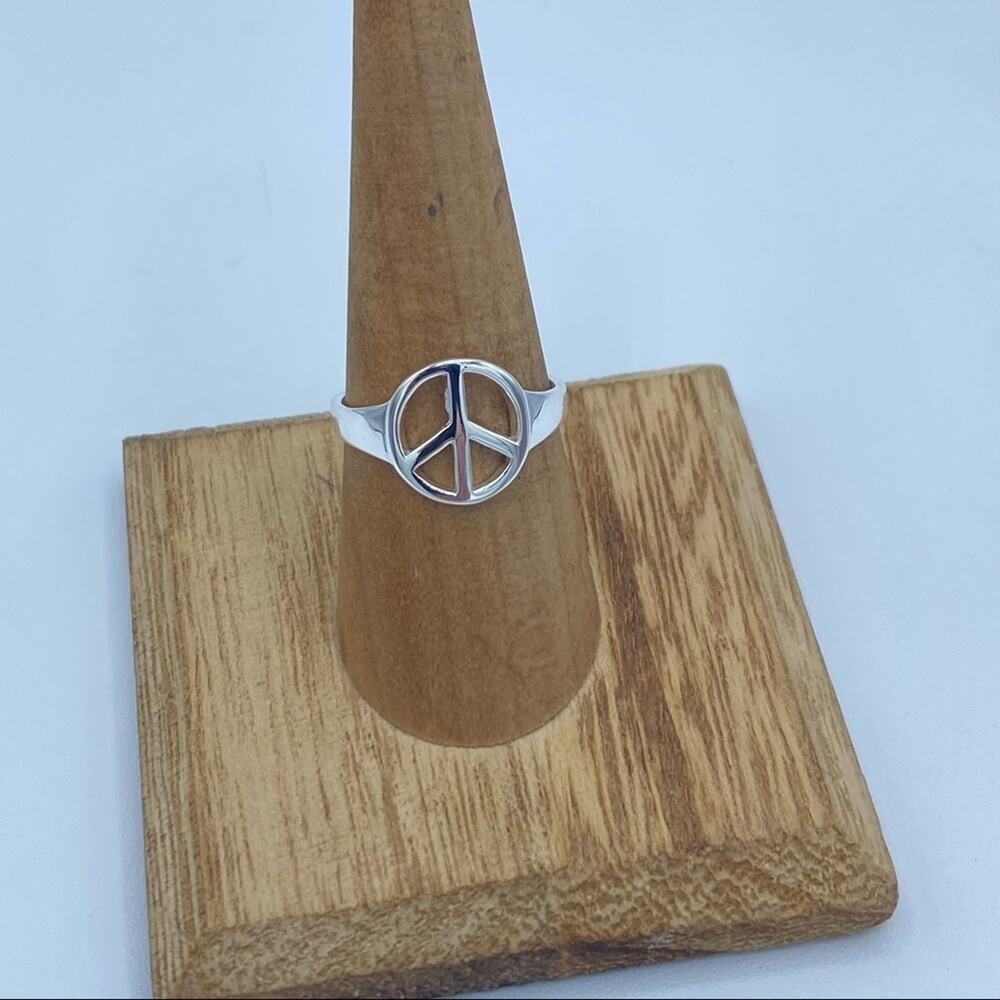Peace Sign Sterling Silver Ring